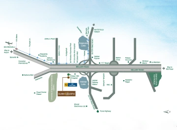 L&T Raintree - Elara Celestia location map, Hebbal, North Bangalore